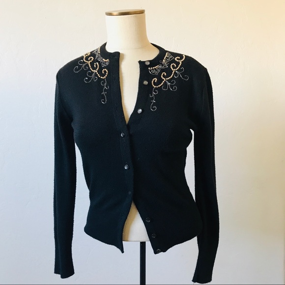 SOLD Vintage 1950s Beaded Cardigan - Picture 2 of 5